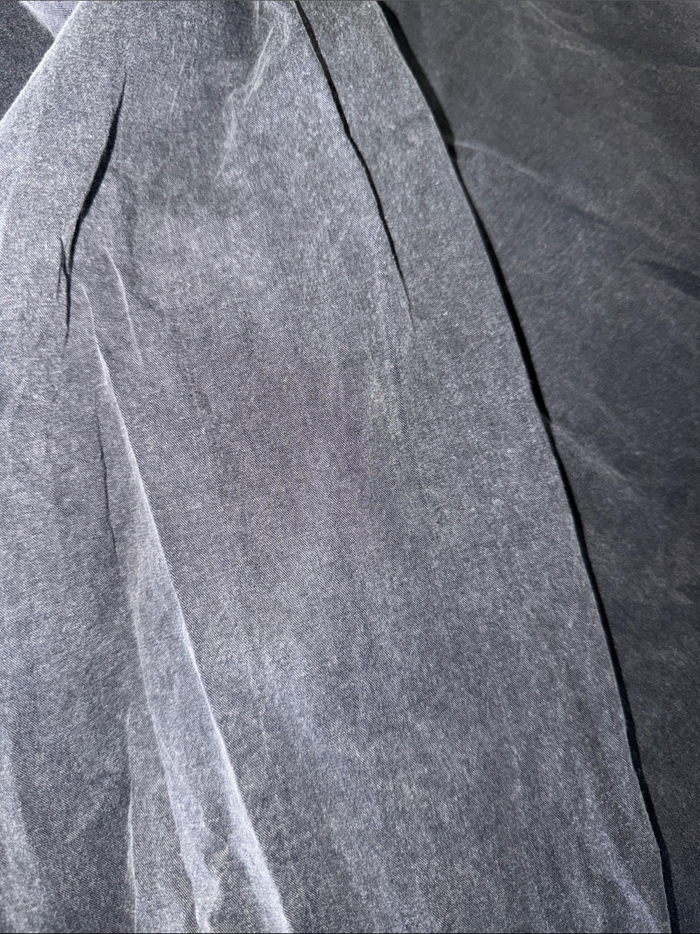 Ruffled Black washed Button-Up Blouse - Picture 5 of 5
